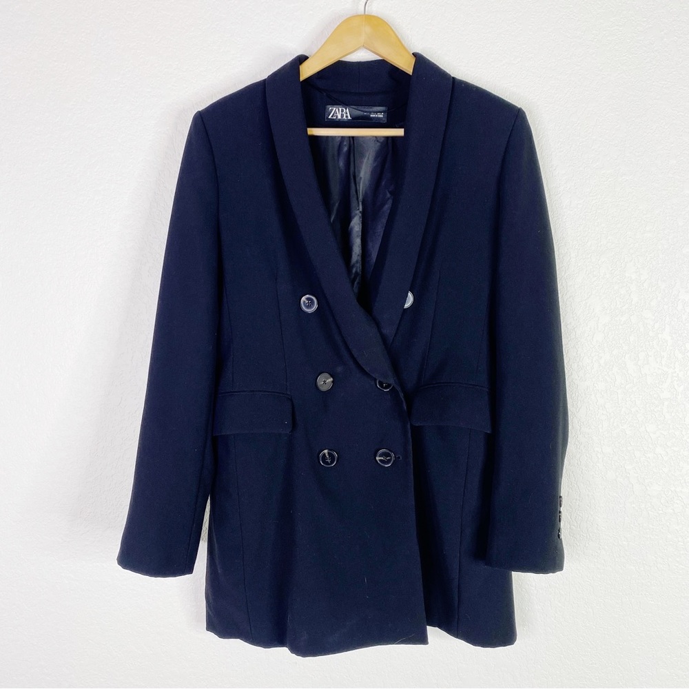 Zara Black Double Breasted Blazer Jacket